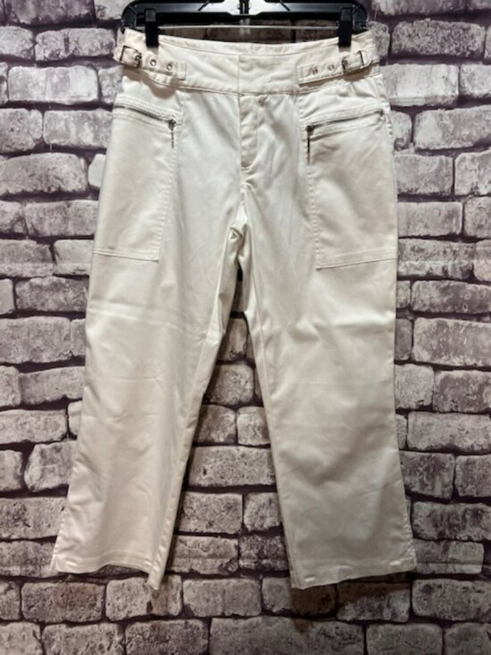 Cache White Crop Pants Size 8